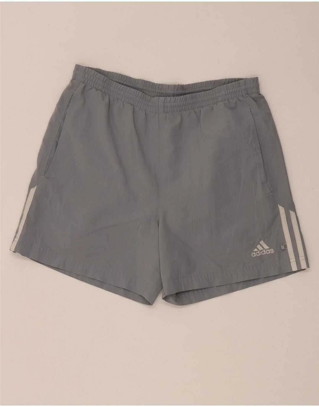 Męskie spodenki sportowe Adidas, małe, szare, poliestrowe