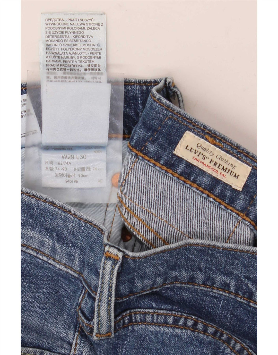 Męskie jeansy slim fit Levi's W29 L30 Niebieskie bawełniane