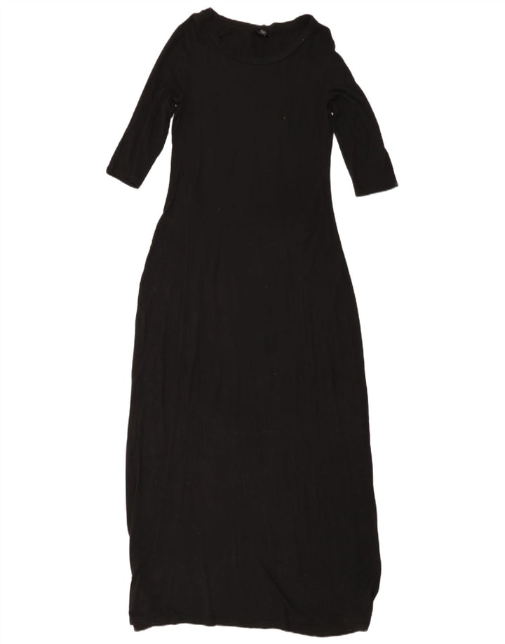 Damska sukienka maxi z rękawem 3/4 MOSSIMO UK 10 Small Black Rayon