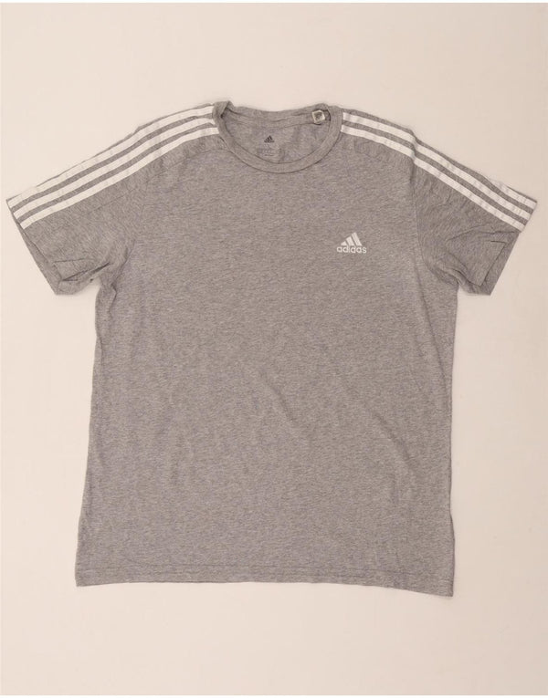 T-shirt męski ADIDAS, duży, szary, bawełniany