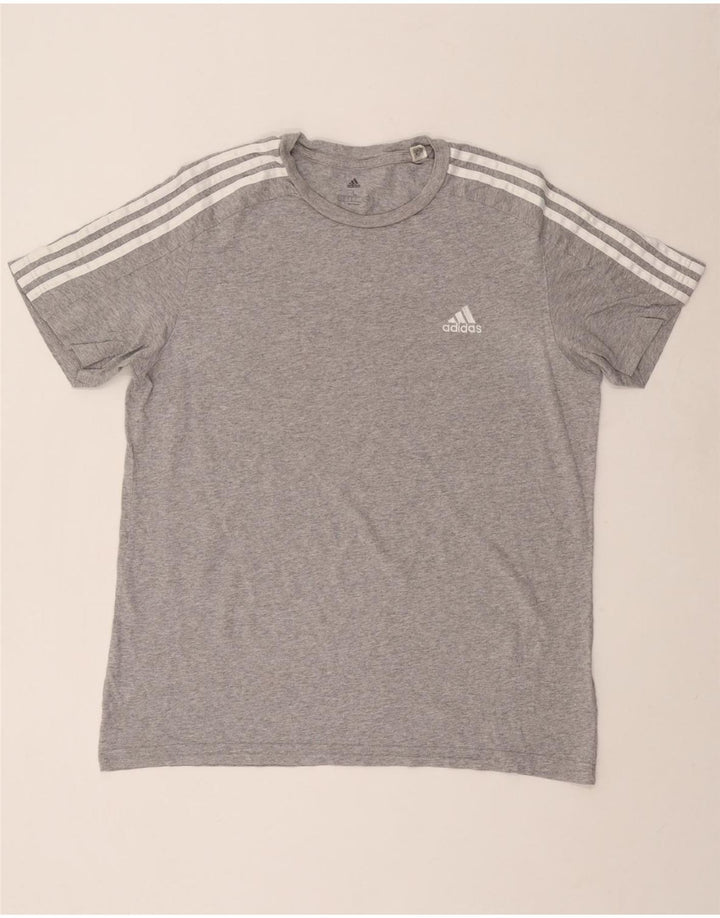 T-shirt męski ADIDAS, duży, szary, bawełniany