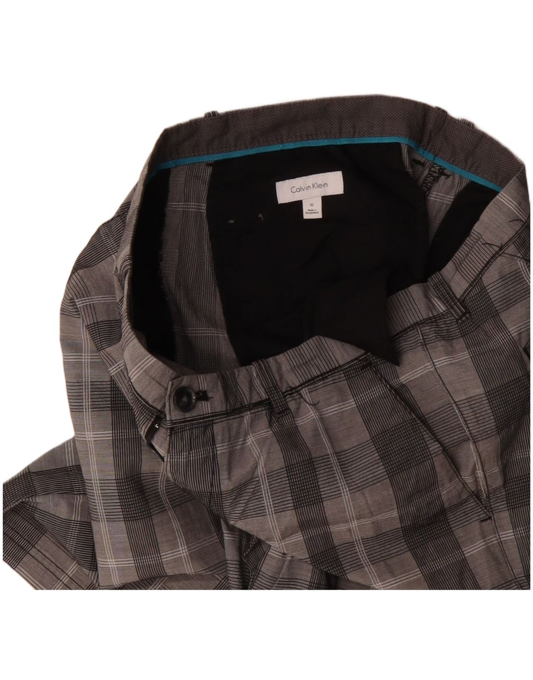 Męskie spodenki chino Calvin Klein W32, bawełna w szarą kratę