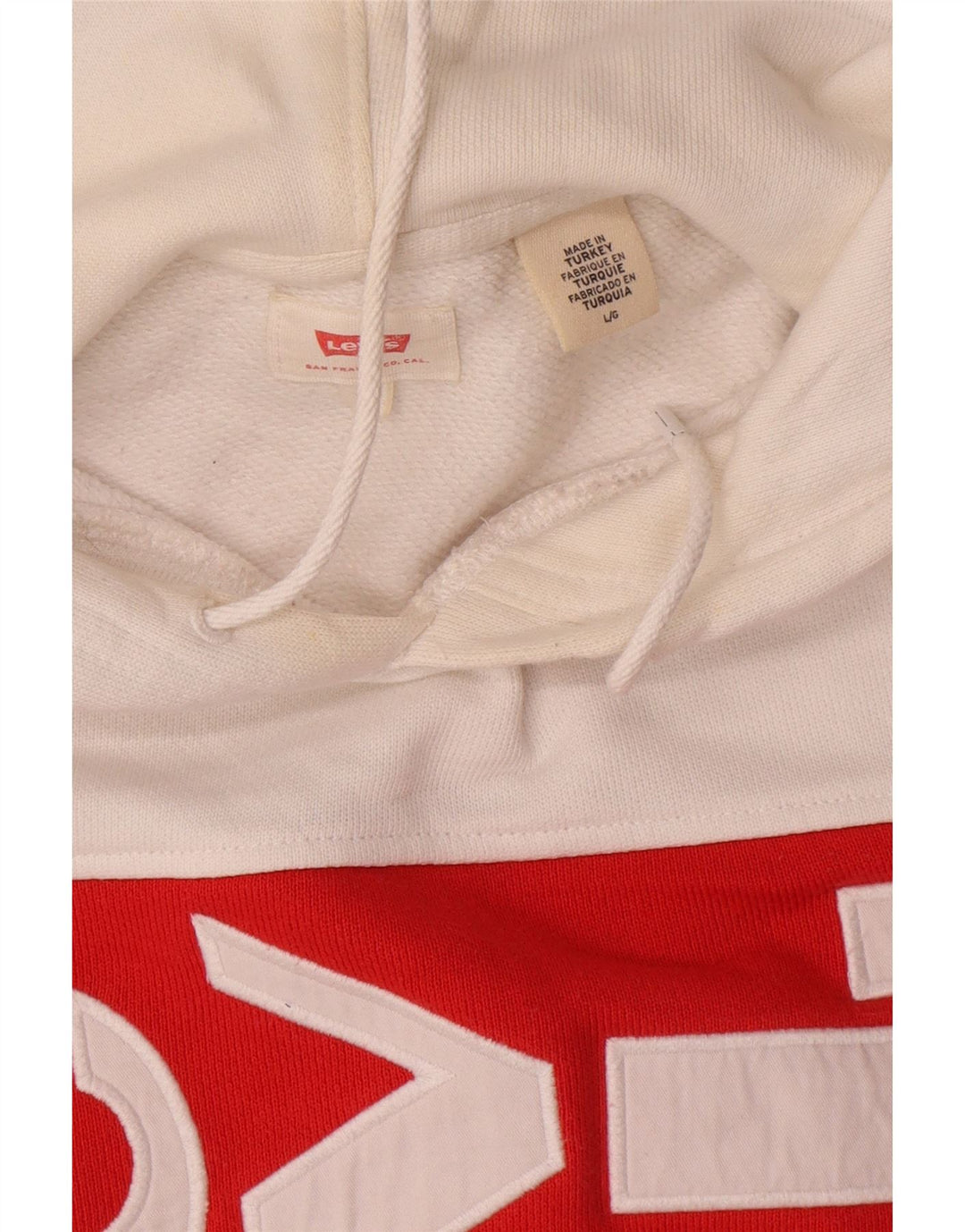 Męski sweter z kapturem Levi's z grafiką, duży, wielobarwny, bawełniany z blokami kolorów