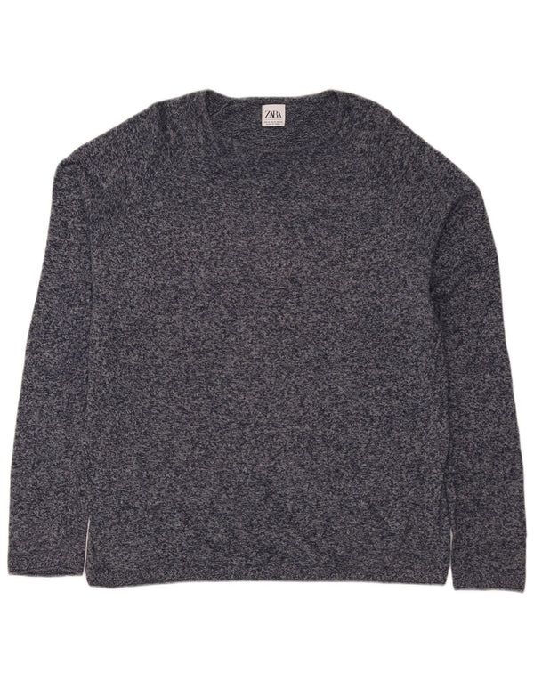 Męski sweter Zara z dekoltem w łódkę XL, granatowy, nakrapiany