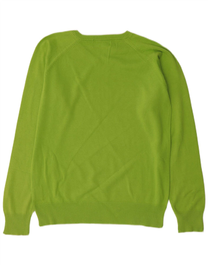 Męski sweter Kappa z dekoltem w kształcie litery V, duży, zielony, bawełniany
