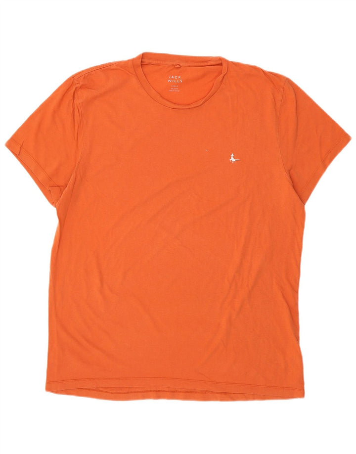 T-shirt męski JACK WILLS, duży, pomarańczowy, bawełniany