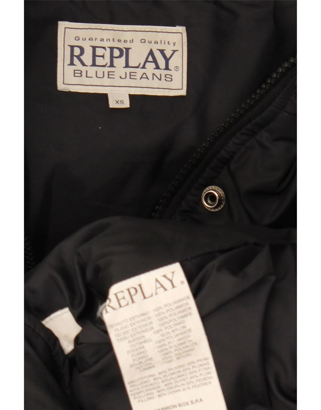 Damski płaszcz oversize Replay UK 6 XS z czarnego poliamidu