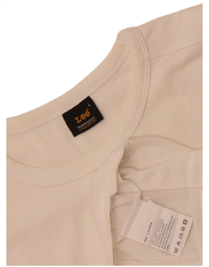 T-shirt damski Lee Top UK 14, duży, biały, bawełniany