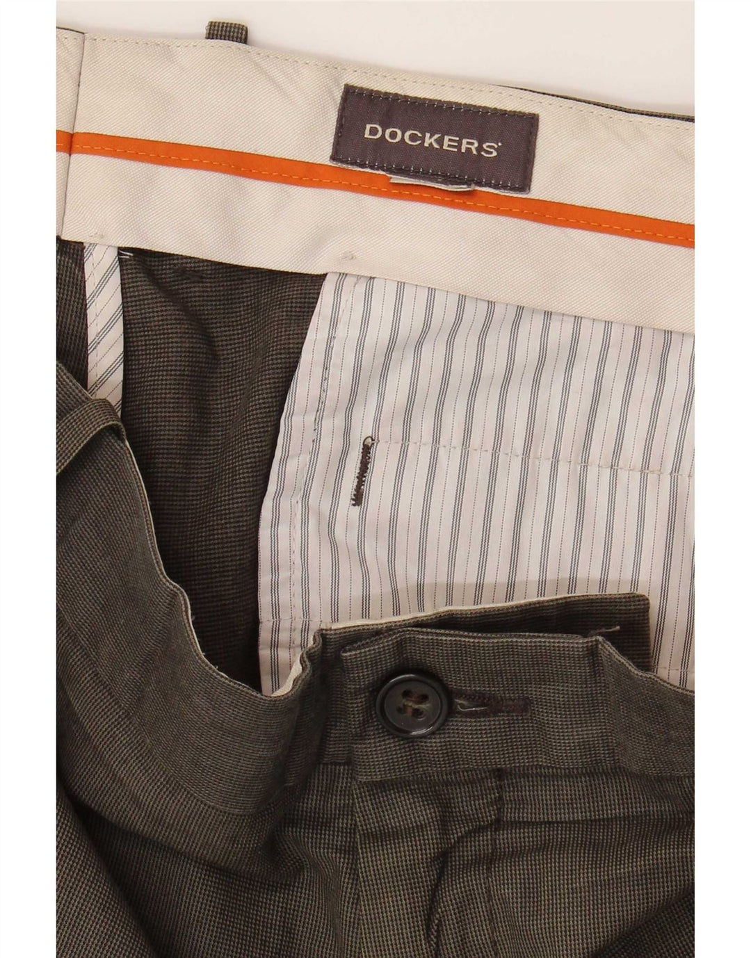 Męskie proste spodnie chino Dockers W34 L28 Khaki w kratkę