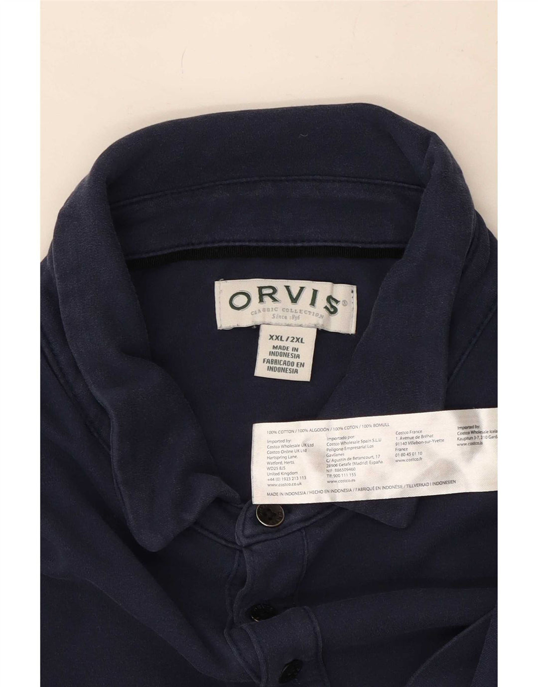 Męska koszulka polo Orvis 2XL, granatowa, bawełniana