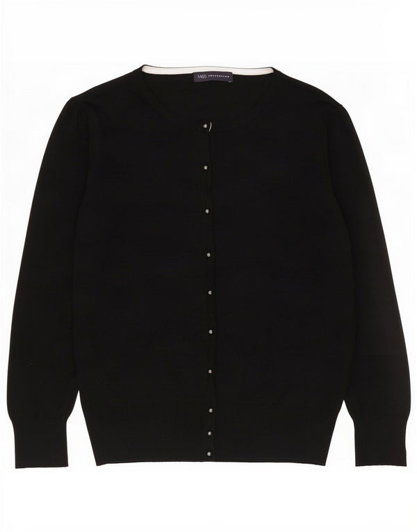 Marks & Spencer Damski sweter kardigan UK 16, duża, czarna wiskoza