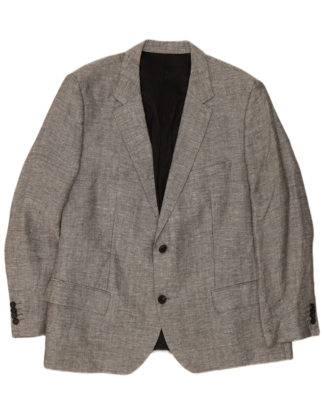 Męska marynarka zapinana na 2 guziki Hugo Boss EU 62 6XL Szara lniana