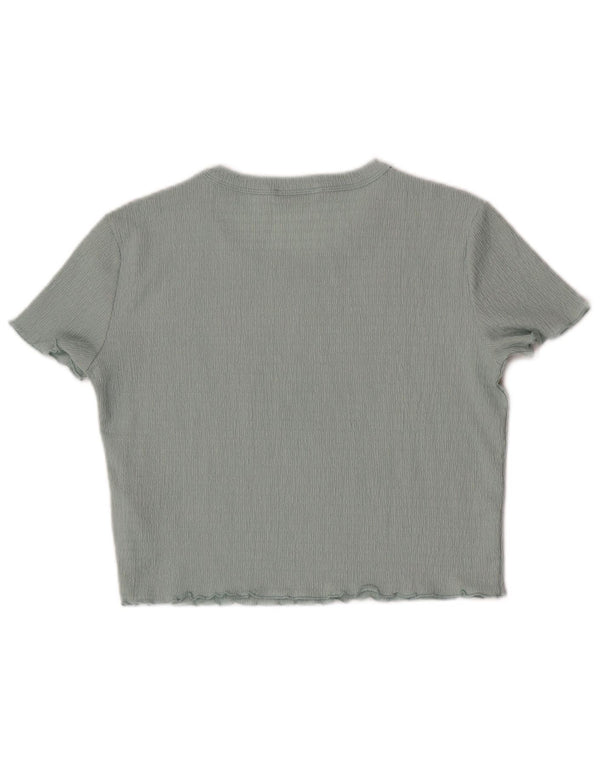 Damski T-shirt Guess Crop Top UK 12 Średni Niebieski Poliester