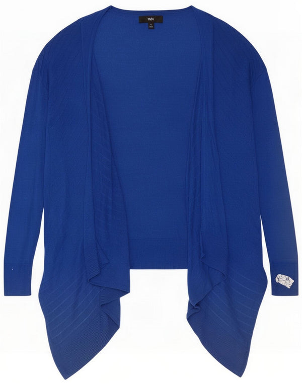 Asymetryczny sweter damski Mossimo UK 16, duży niebieski nylon