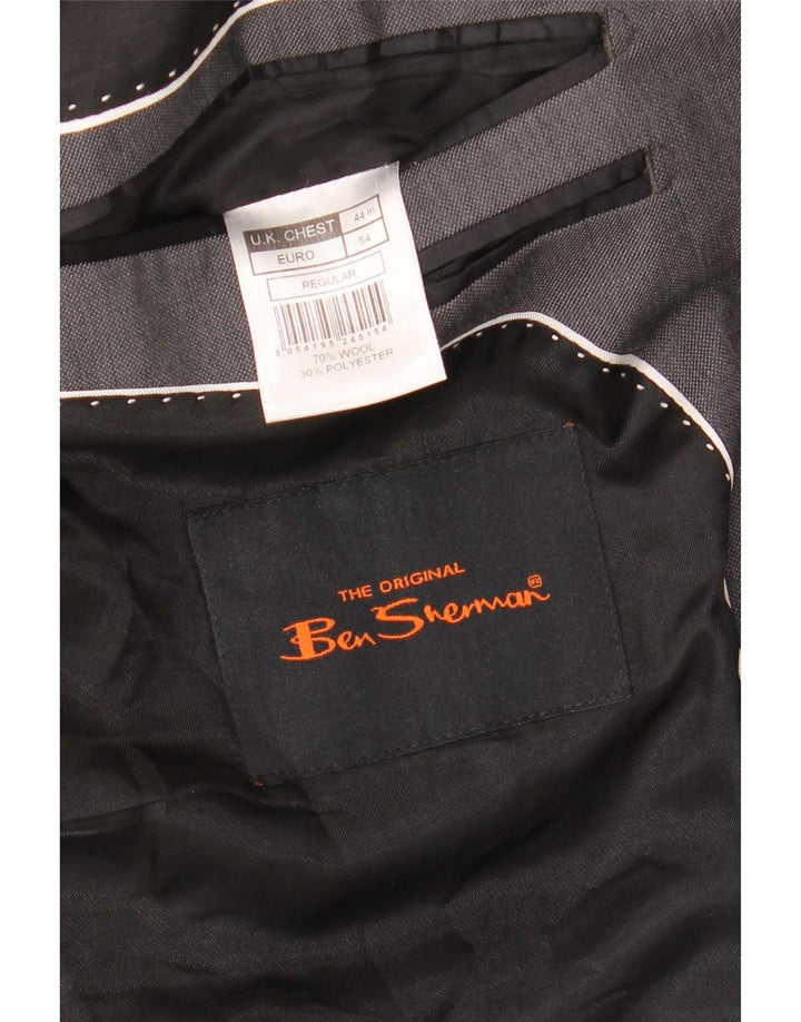 Męska marynarka zapinana na 2 guziki Ben Sherman UK 44 2XL Szara wełna