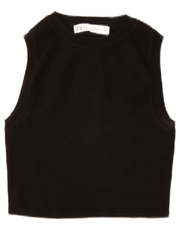 Damski podkoszulek Zara Crop Vest UK 8 Small, czarna wiskoza