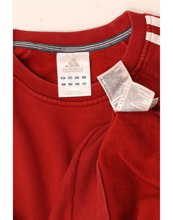 Adidas Męska bluza dresowa, mała, czerwona, bawełniana z blokami kolorów