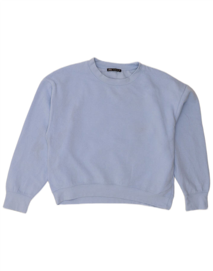 Damski sweter oversize Zara UK 10, mały, niebieski poliester