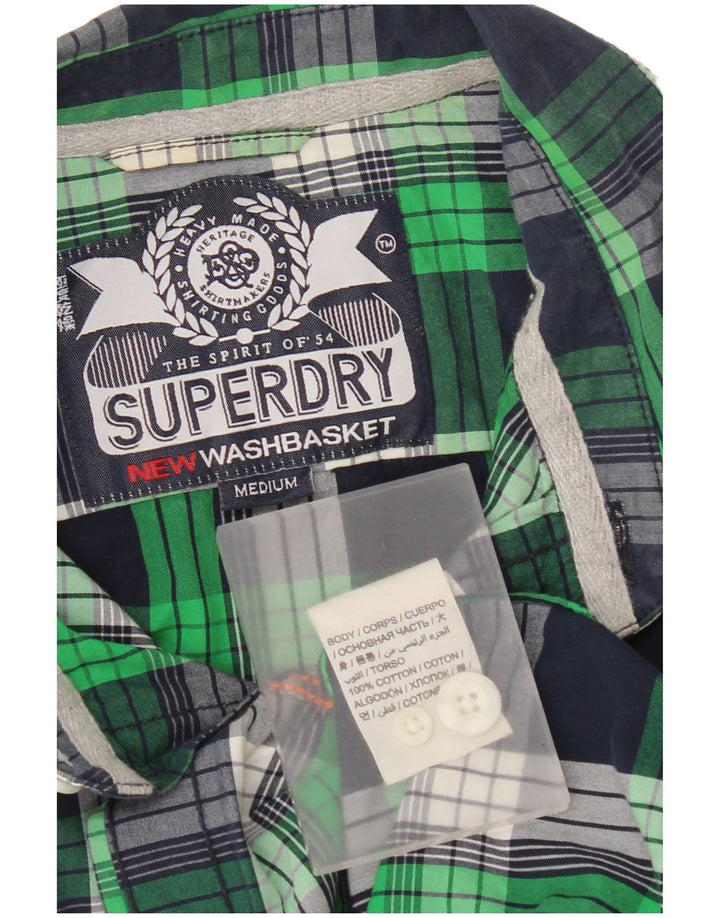 Koszula męska Superdry, bawełniana, w średnią zieloną kratkę