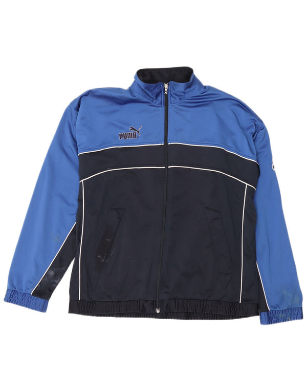 Męska kurtka dresowa Puma z grafiką, duża, granatowa, z blokami kolorów