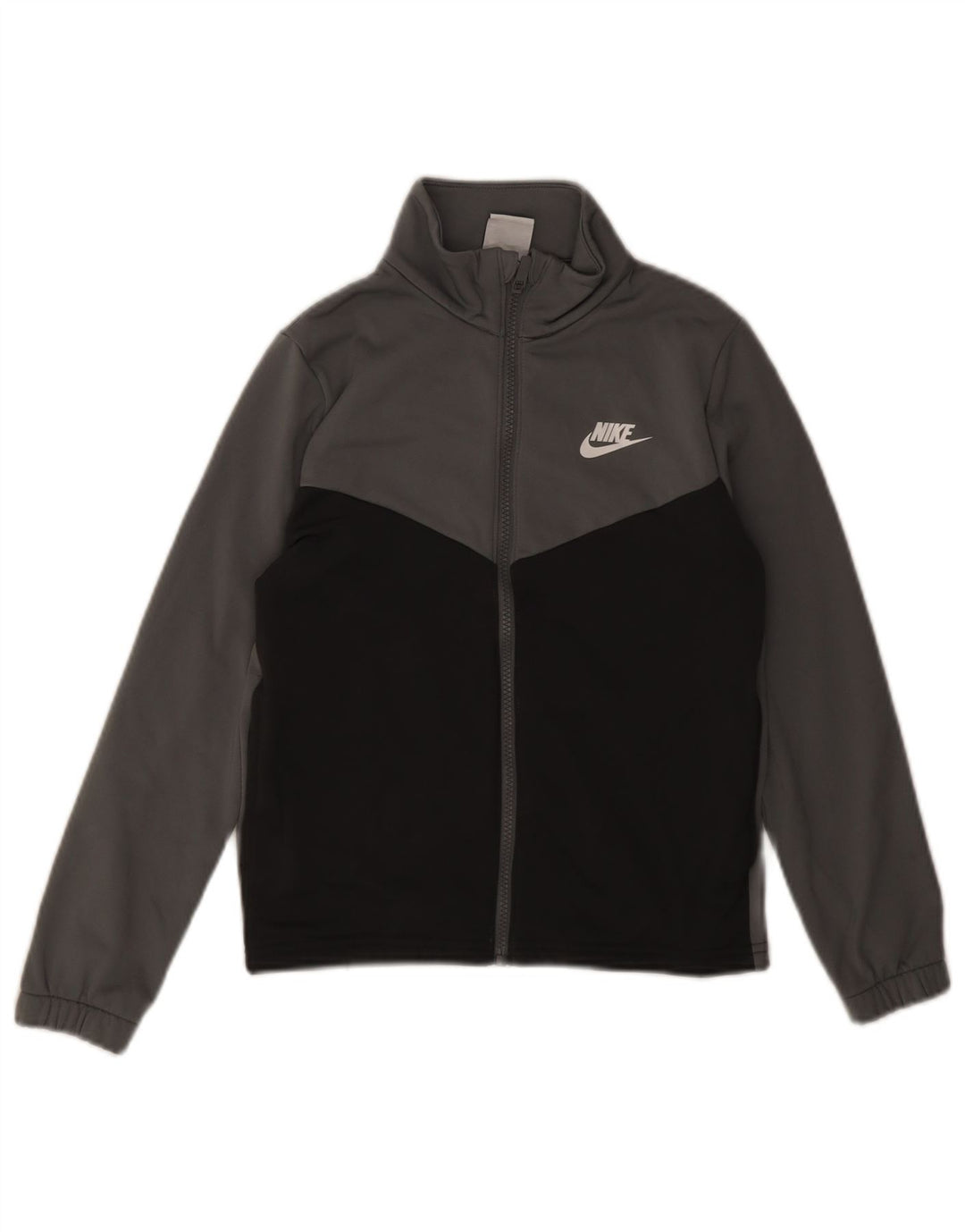 Chłopięca kurtka dresowa Nike Graphic 10-11 lat, średnioszara, z blokami kolorów