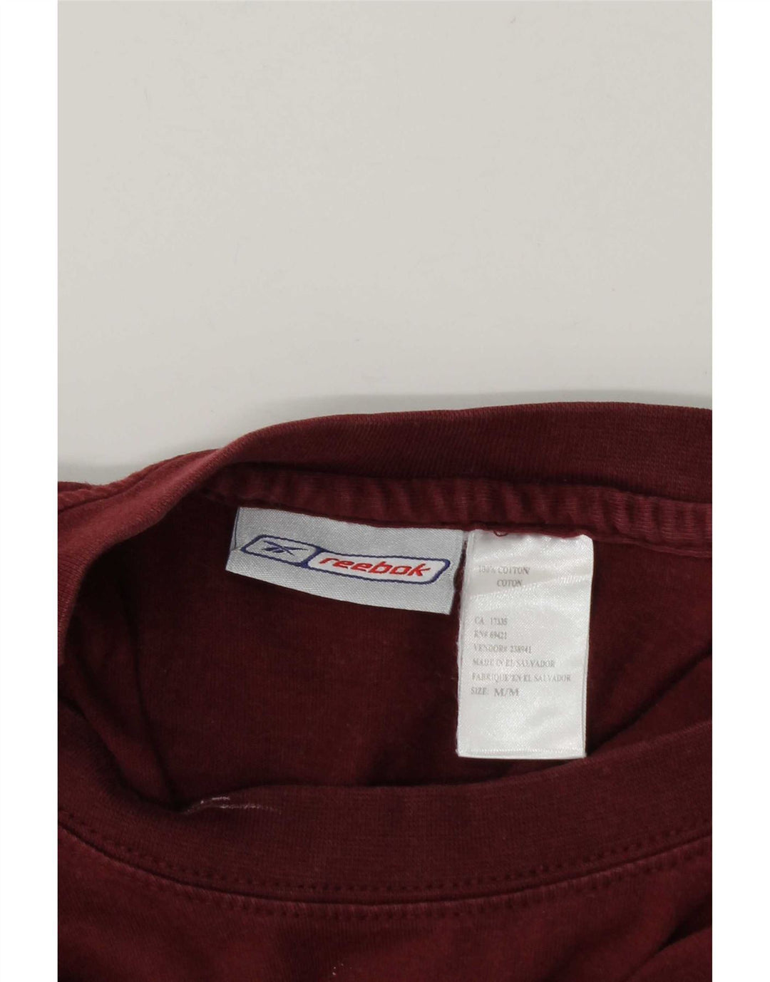 T-shirt męski Reebok, duży, bordowy, bawełniany
