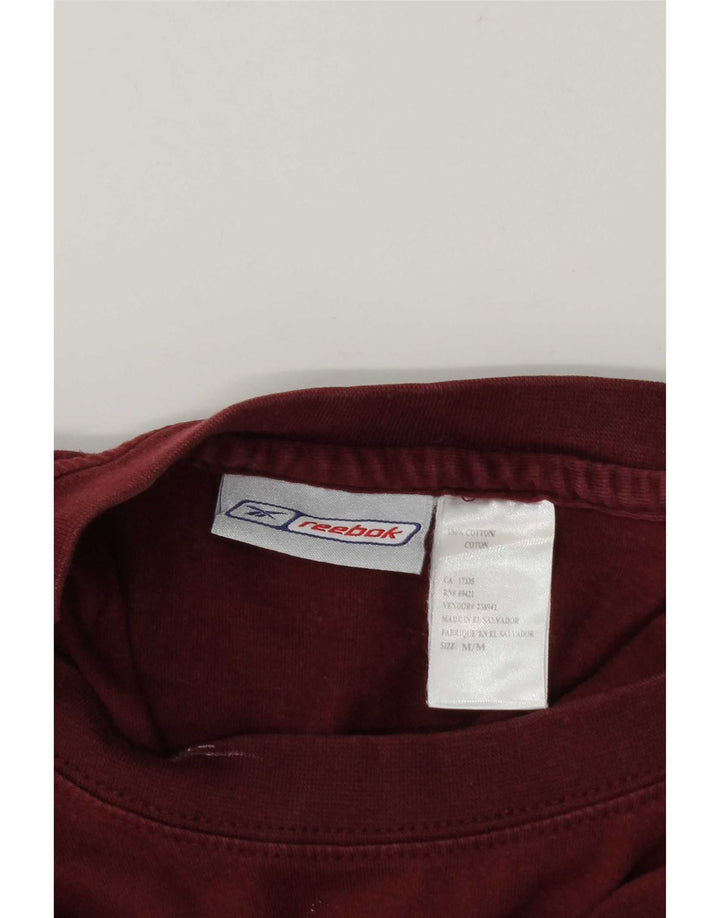 T-shirt męski Reebok, duży, bordowy, bawełniany
