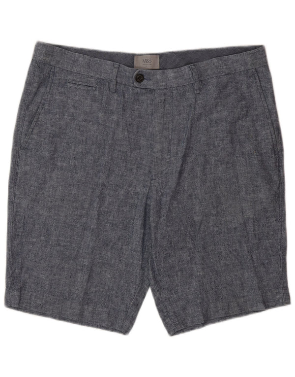 Męskie spodenki Chino Marks & Spencer W34, duże, niebieskie lniane