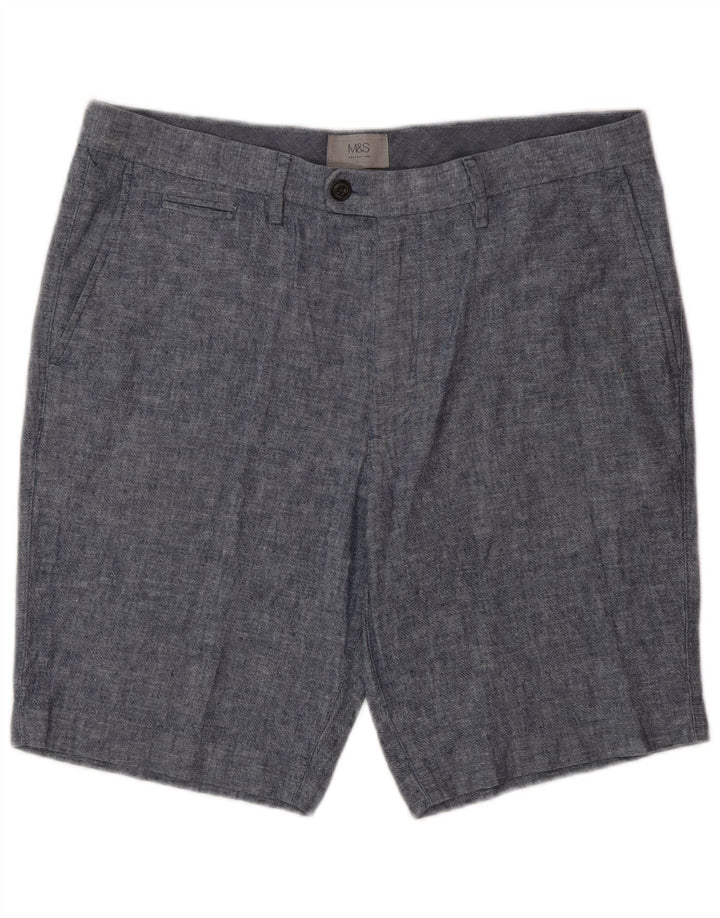 Męskie spodenki Chino Marks & Spencer W34, duże, niebieskie lniane