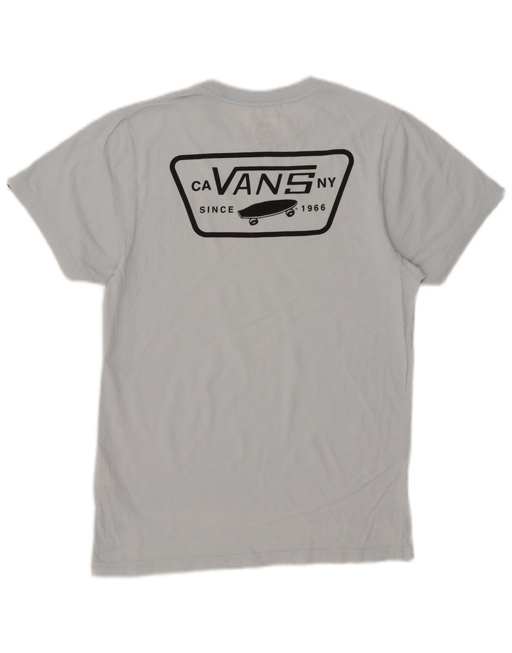 Męski T-shirt z grafiką Vans o dopasowanym kroju, mały, niebieski, bawełniany
