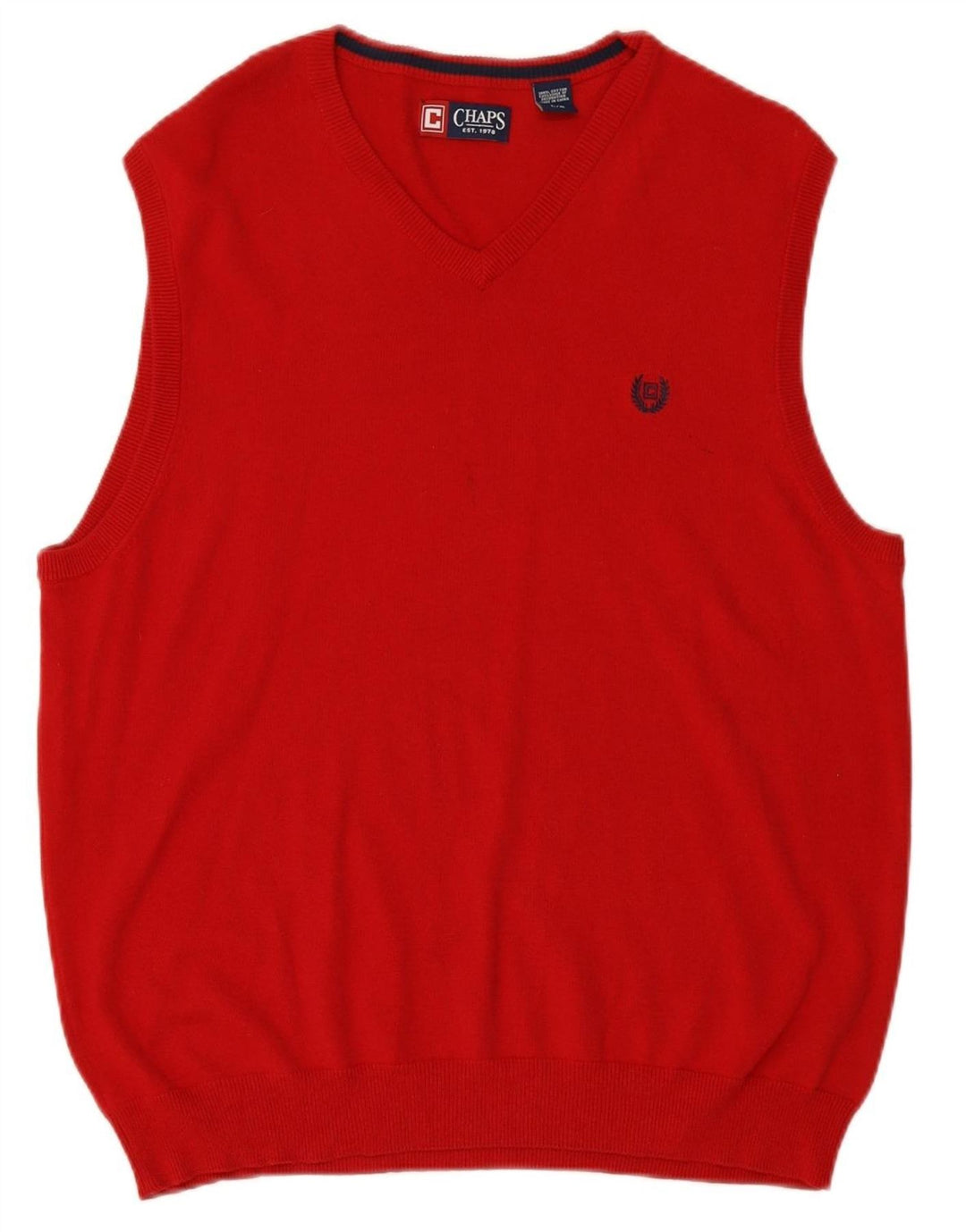 CHAPS Mens Vest Tank Top Large Red Cotton