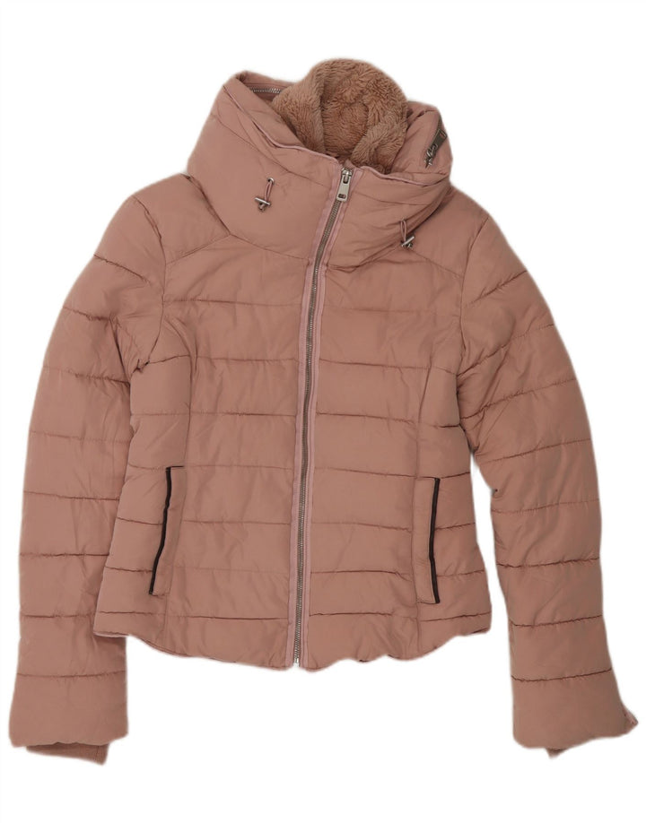 Kurtka damska Zara Crop Padded UK 10, mała, różowa