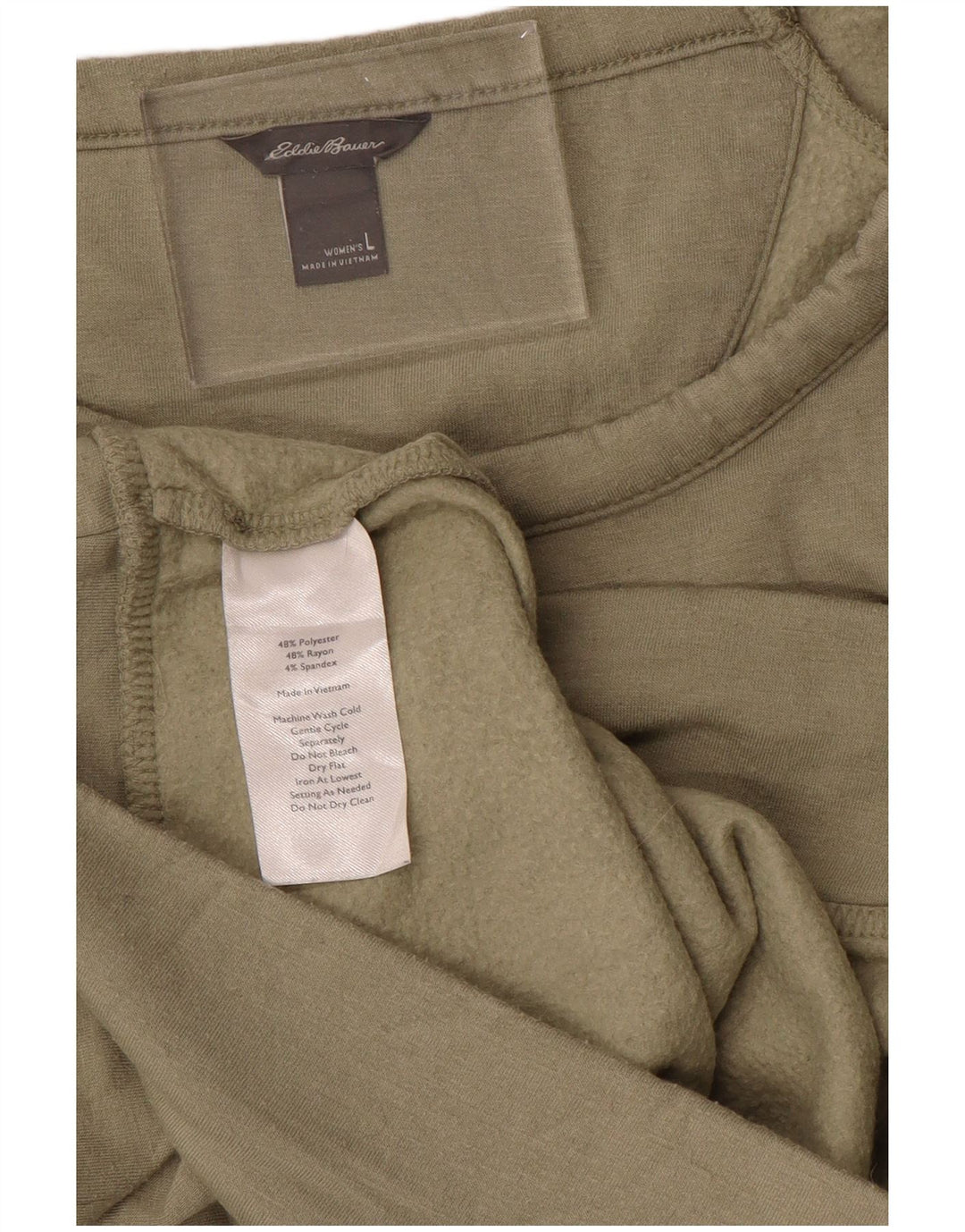 Damski sweter dresowy EDDIE BAUER UK 16, duży, khaki, poliester