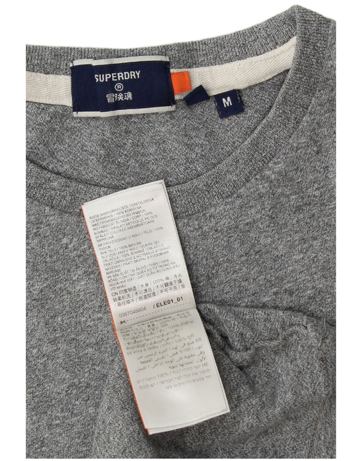 T-shirt damski SUPERDRY Top UK 14, średnioszary, bawełniany