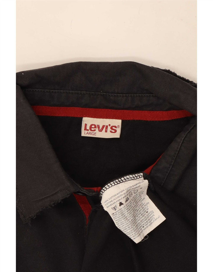 Męska koszulka polo z długim rękawem Levi's, duża, czarna, bawełniana