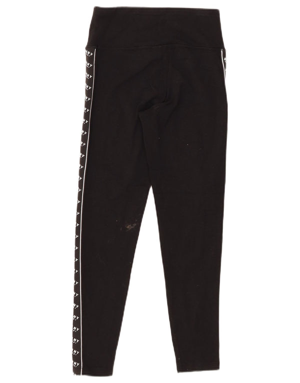 Damskie legginsy graficzne DKNY UK 4 XS, czarne, bawełniane