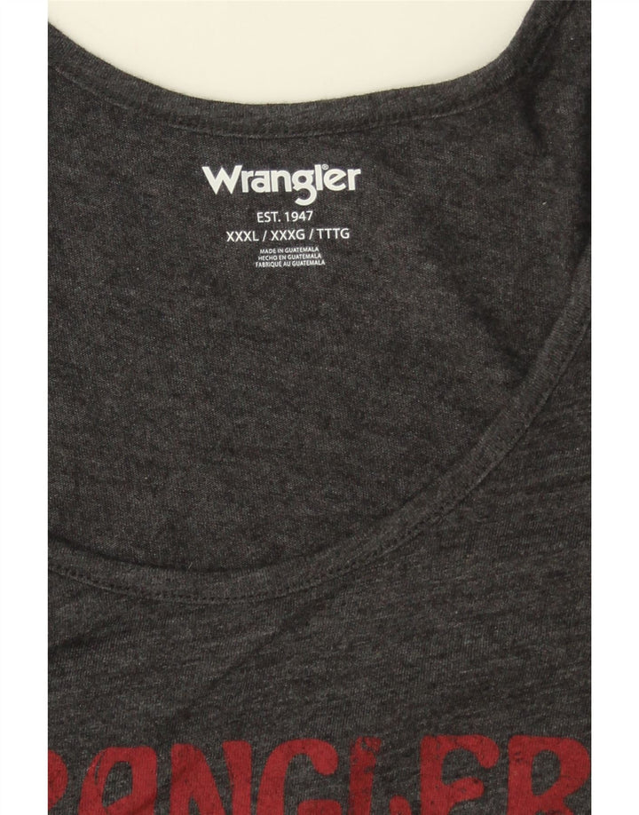 WRANGLER Womens Graphic Vest Top UK 22 3XL Grey Polyester Vintage Wrangler and Second-Hand Wrangler from Messina Hembry 