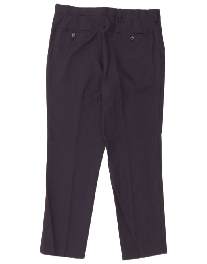 Męskie spodnie typu slim chino Marks & Spencer W32 L29 Granatowy poliester
