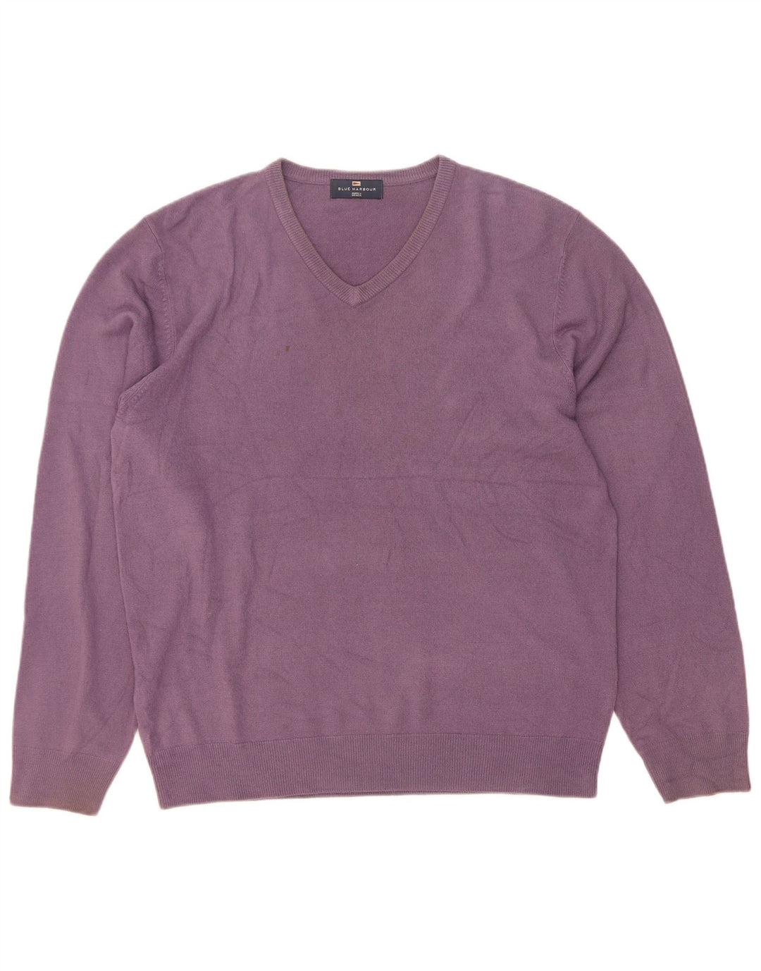 Męski sweter Marks & Spencer Blue Harbor z dekoltem w kształcie litery V, duży fiolet