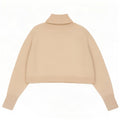 Damski sweter Zara Crop Oversize z golfem UK 10 Small Off White