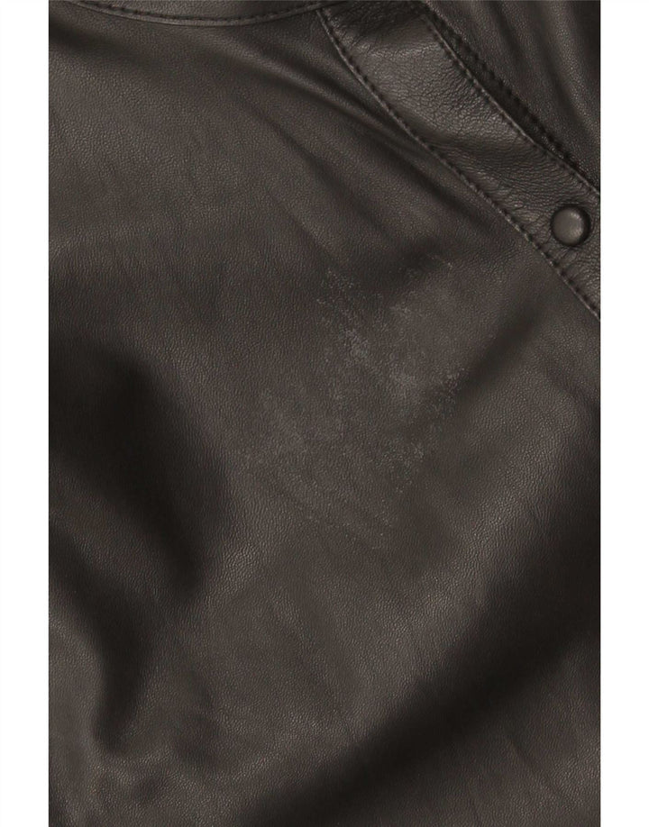 Damska koszula oversize Massimo Dutti, skórzana, UK 6 XS, czarna skóra