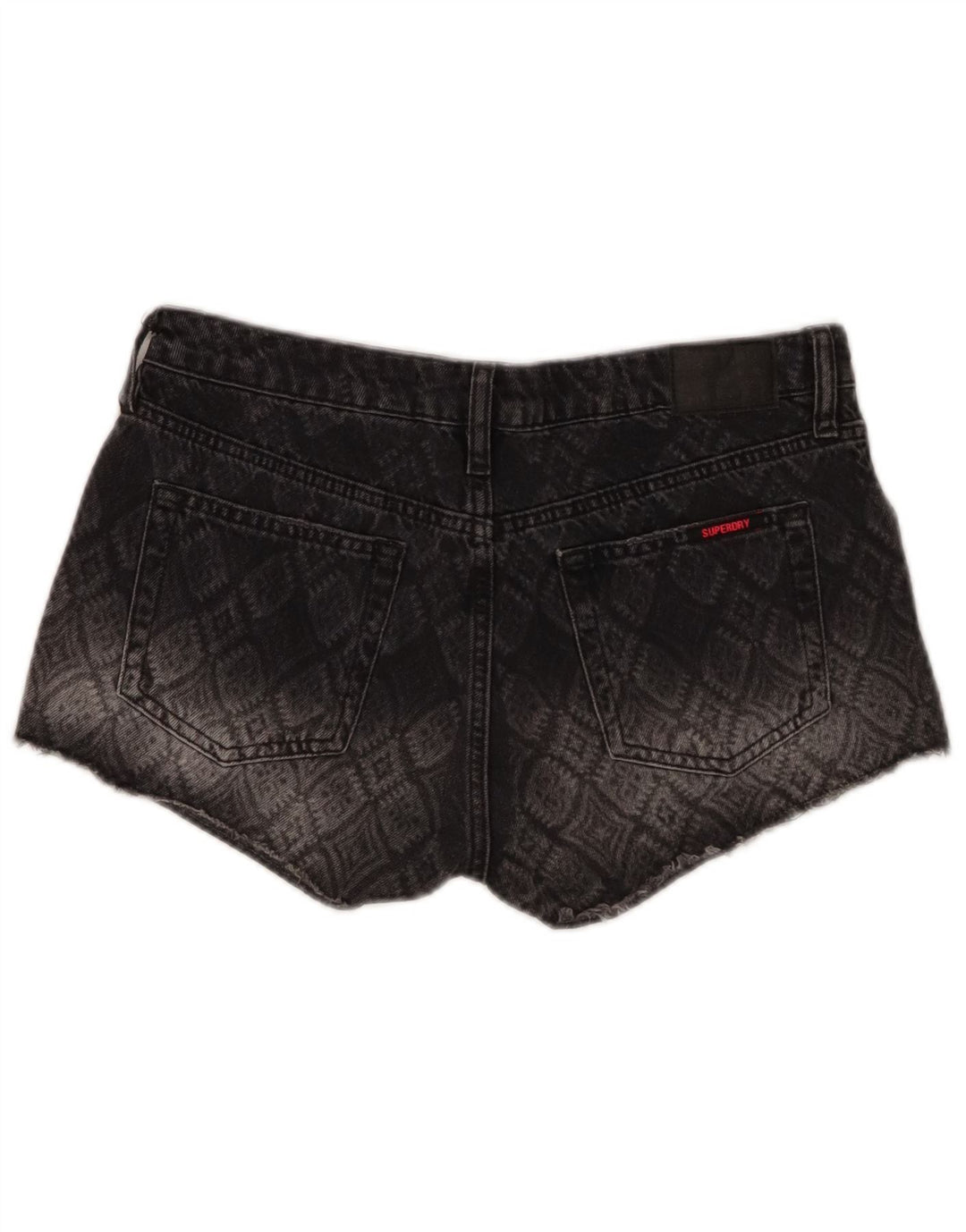 Damskie spodenki jeansowe Superdry W29 Średnioszare, geometryczne, bawełniane