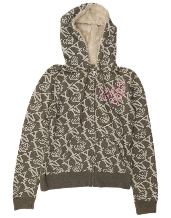Damski sweter z kapturem i zamkiem błyskawicznym Billabong UK 18 XL, zielony, bawełniany