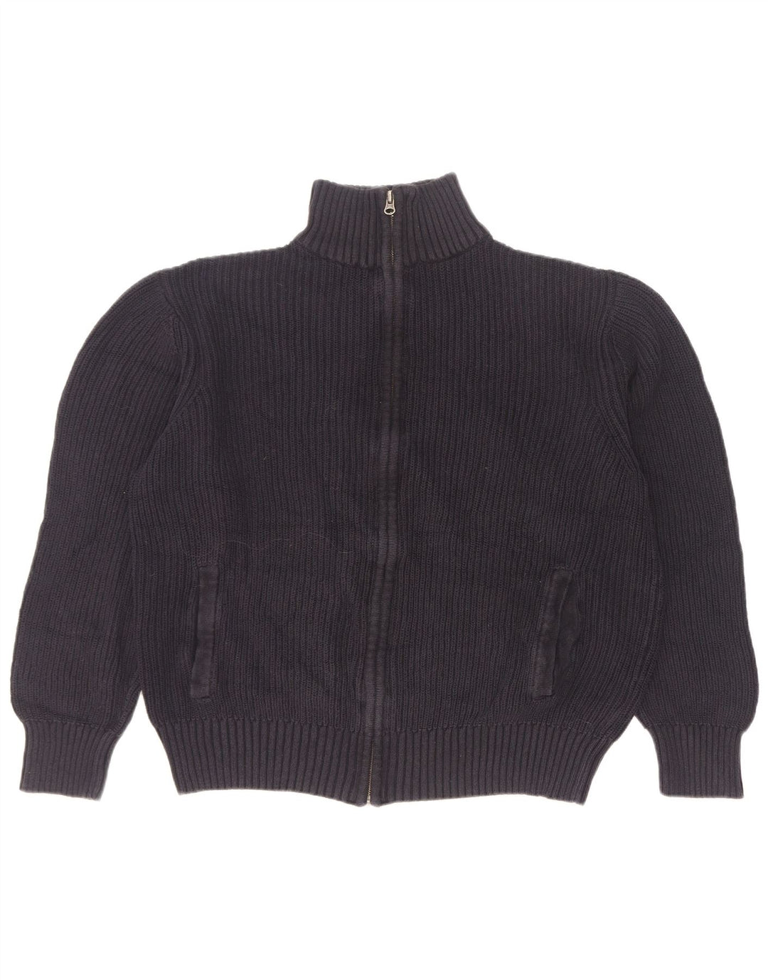 Marks & Spencer Męski sweter rozpinany, średni granatowy, bawełniany