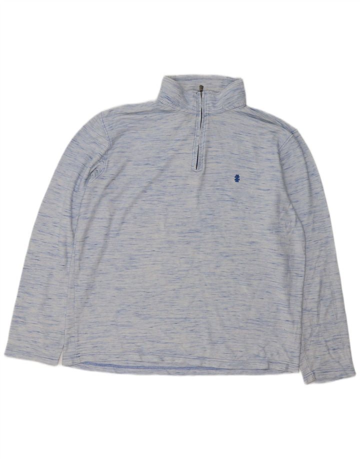 IZOD Męski sweter dresowy z zamkiem błyskawicznym XL Niebieskie plamki bawełniane