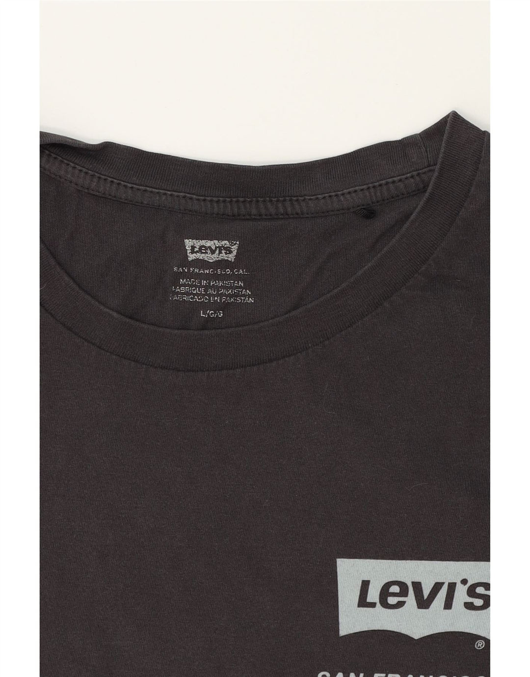 LEVI'S Womens T-Shirt Top UK 16 Large Black Cotton Vintage Levi's and Second-Hand Levi's from Messina Hembry 