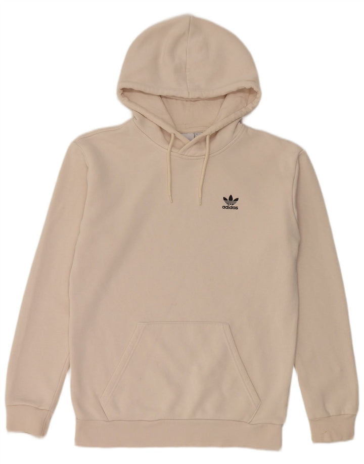 Adidas Męska bluza z kapturem, mała, beżowa, bawełniana