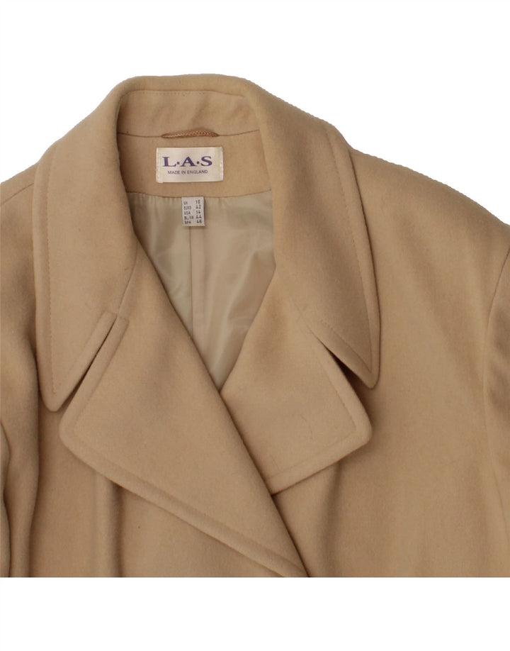 L.A.S Womens Loose Fit Double Breasted Coat UK 16 Large Beige Wool Vintage L.A.S and Second-Hand L.A.S from Messina Hembry 