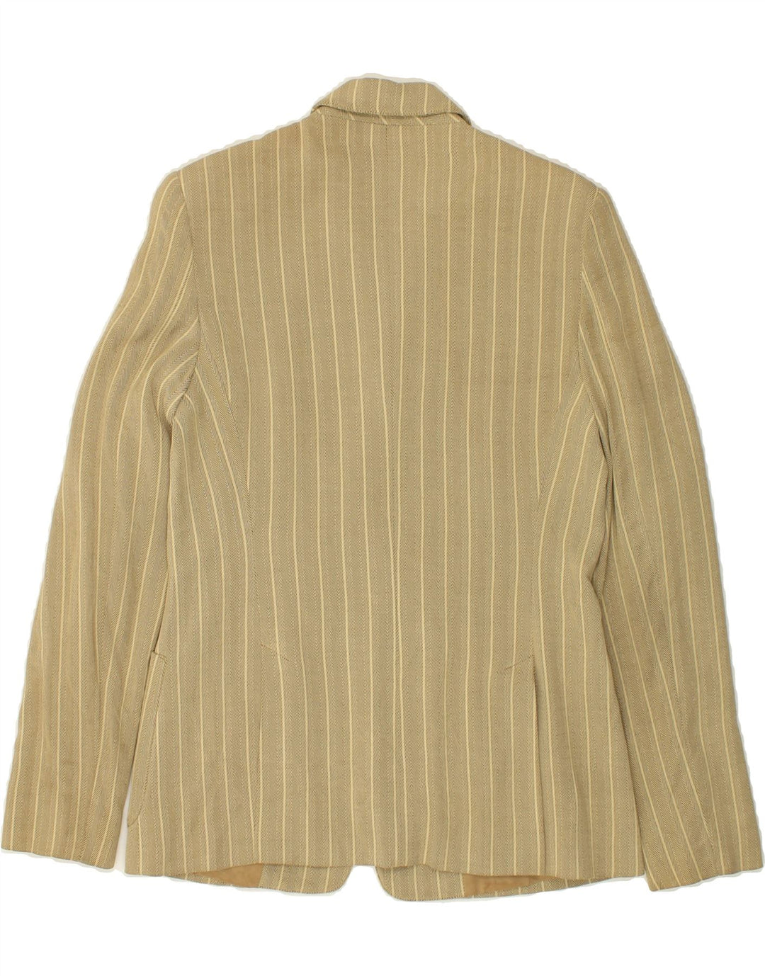 BYBLOS Womens 3 Button Blazer Jacket IT 42 Medium Beige Striped Vintage Byblos and Second-Hand Byblos from Messina Hembry 