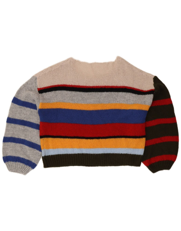 Sweter damski VINTAGE z dekoltem w łódkę UK 14, duży, wielokolorowy